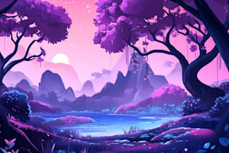 paint stunning fantasy landscape, background illustration