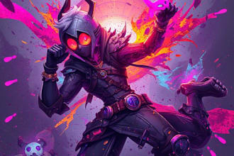 design cyberpunk and fantasy character splash art