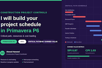 prepare construction project schedule on primavera p6