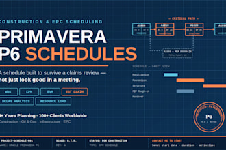 prepare construction project schedule on primavera p6
