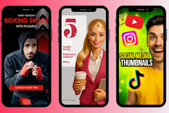 design scroll stopping thumbnails for tiktok, instagram and youtube