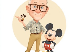 do cute disney cartoon portrait