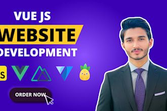 do website development using vue js nuxt pinia vuetify quasar