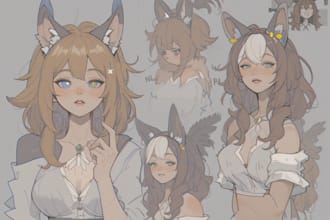 draw furry reference sheet, , furry art, character  furry