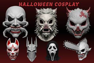 create quality halloween cosplay spooky 3d mask 3d helmet horror ghostface mask