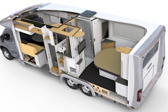 do 3d realistic motorhome design, 3d caravan, 3d rv and 3d camper van design
