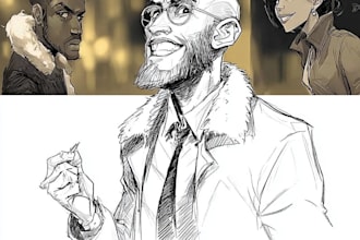 illustrate or draw characters, comics and scenes