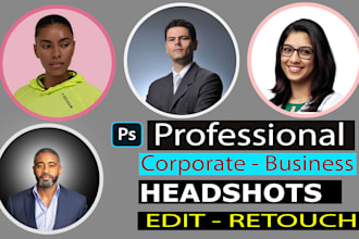 headshot , portraits retouching and background change