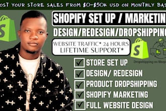 do shopify redesign, design shopify online ecommerce website for passive income
