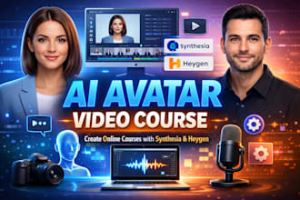 create ai avatar online course videos using synthesia and heygen