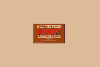 design bbq sauce label fire logo