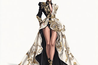 create tech pack and flat sketches for fashion design