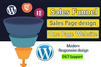 design wordpress landing page sales funnel,one page website