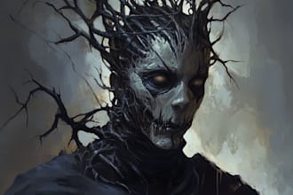 make fantasy horror character illustration