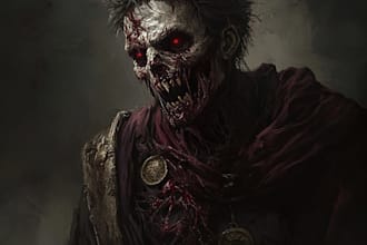 draw fantasy or horror character illustration