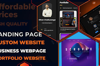 develop modern business website, custom website, portfolios