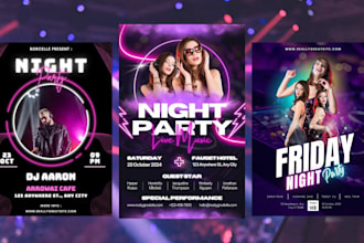 design event flyer, church, food, club, party flyer design