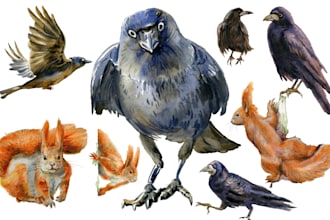 draw a watercolor animal illustration