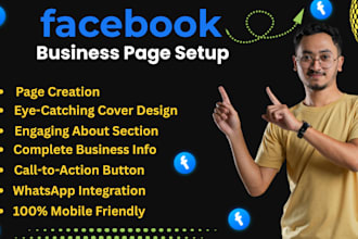 create facebook business page, setup social media page, design it professionally