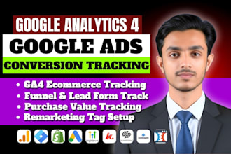 google analytics 4 setup, ga4 ecommerce ads conversion tracking for shopify, ghl