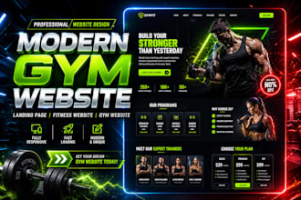 create a modern gym landing page or workout website in HTML CSS
