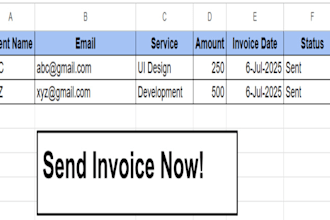 create an auto invoice generator that sends automated custom emails