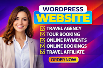 design tour and travel agency website in wordpress