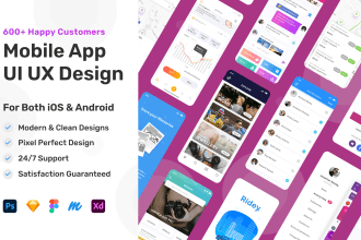 do mobile app design UI for ios and android, or web design and paywall UI