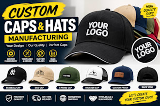 manufacture custom caps and hats with embroidery and print your logo