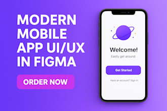 design modern mobile app UI UX in figma with user flow
