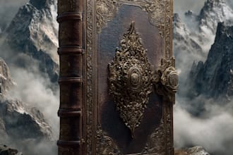 illustrate fantasy book cover design, thriller book or fantasy book cover