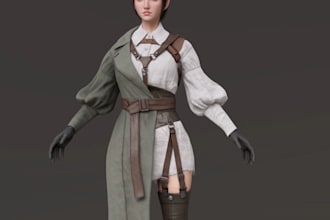 design 3d stylized character, game ready, minecraft skin,vtuber avatars,ue rig3d