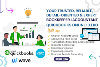 do bookkeeping with quickbooks online, xero and wave
