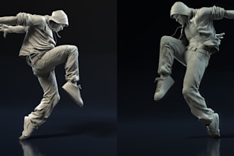make 3d figurine art,full 3d character,figure 3d print realistic human,pose stl