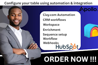 setup clay, hubspot , and apollo CRM automation with workflow integration