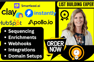 setup automation workflows in apollo, clay com, and instantly ai