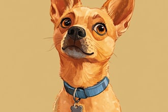 create minimalist pet line art portrait
