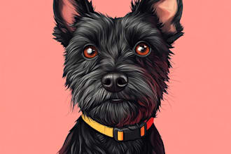 make your cat,dog,and pet animal line art