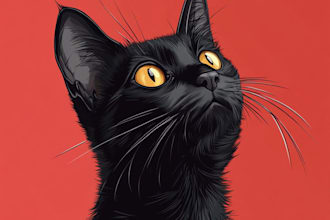 do custom pet portrait or pet illustration in tattoo style