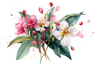 draw botanical illustration art for you