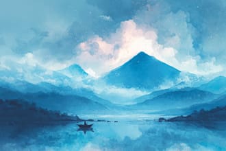 draw a watercolor landscape illustration