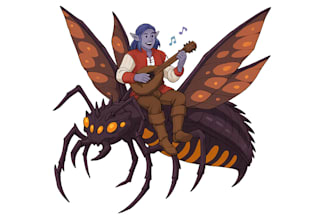 draw dnd character art illustration with animal art