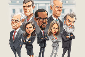 draw political caricature and cartoon
