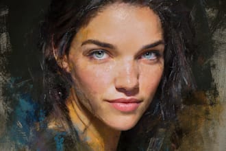draw awesome digital oil painting portrait
