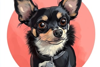 draw a cartoon portrait of your cute pet cat