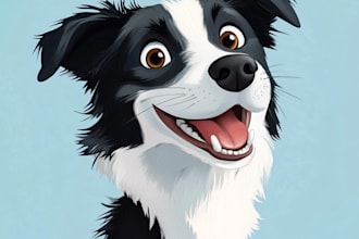 draw a cartoon portrait of your cute pet cat