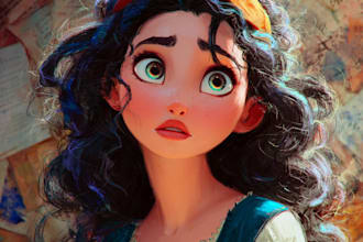 draw a beautiful disney style portrait