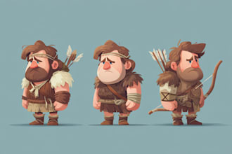 draw 2d game character illustration