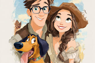 create cute disney cartoon portrait
