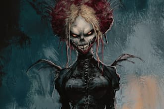 draw realistic fantasy horror character and concept art